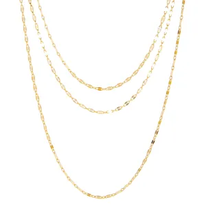 triple layered delicate sequin chain necklace