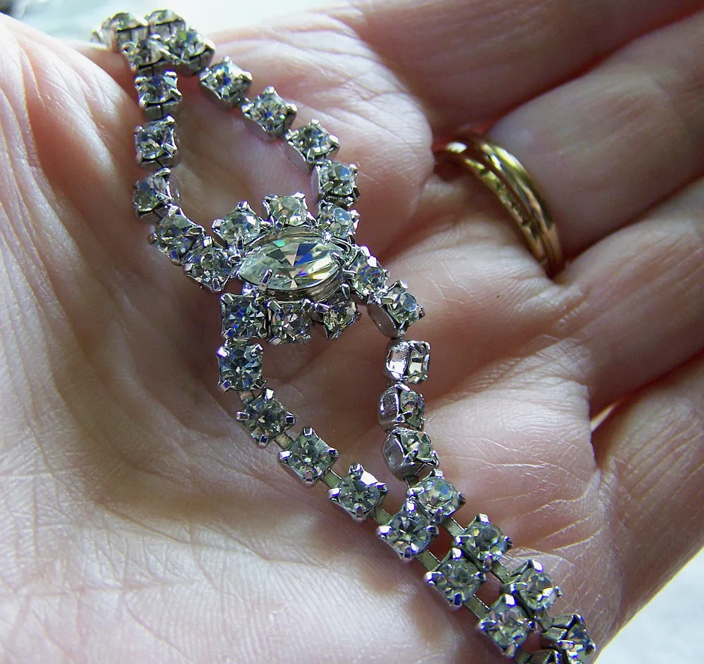 Vintage Art Deco Style Rhinestone Choker Necklace