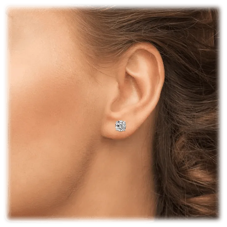 White Gold Cubic Zirconia Stud Earrings