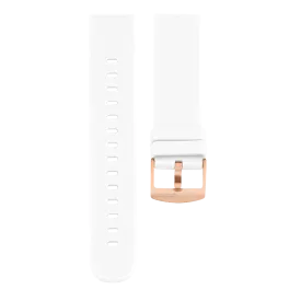 White OOZOO rubber strap with rose gold clasp