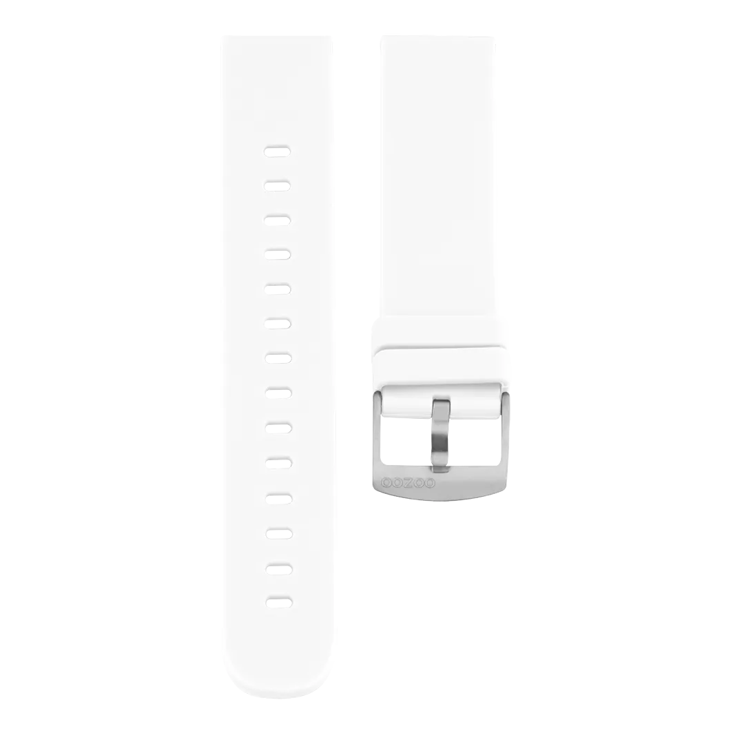 White OOZOO rubber strap with silver clasp